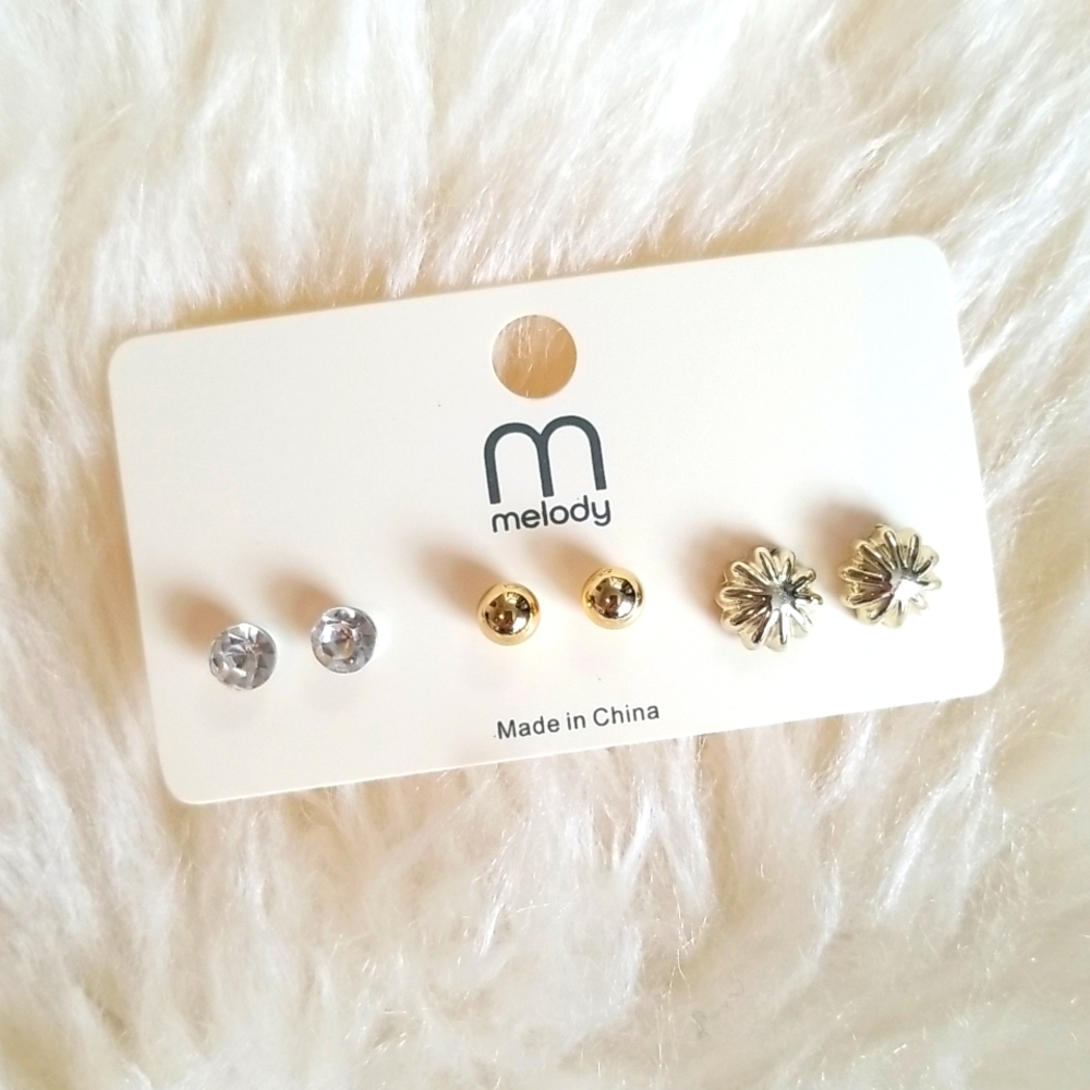3 for $15 Gold Earring Set 3 pcs